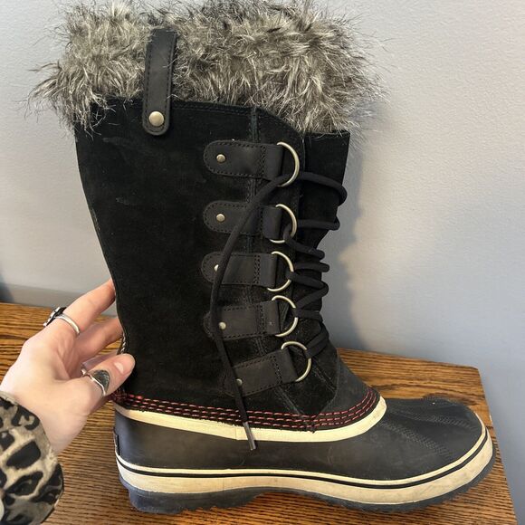 Sorel Womens Joan of Arctic Black Waterproof Leather Snow Boots LL5115-011 Sz 10 - Picture 4 of 13